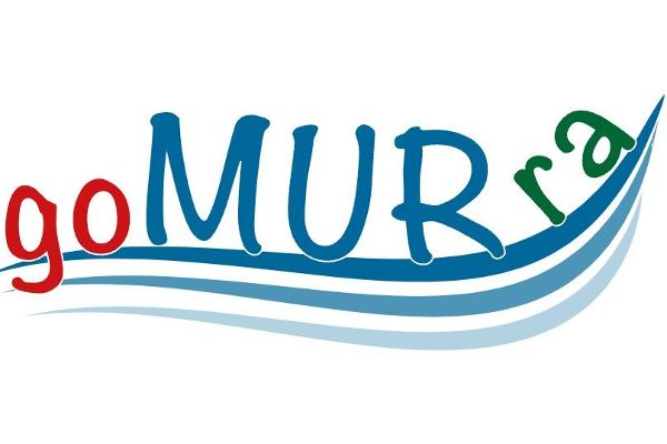 Logo goMUra in rot, blau und gruener Schrift