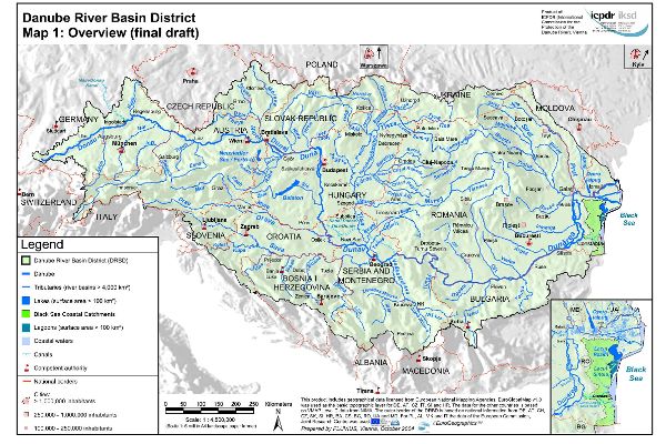 Übersichtskarte der Flussgebietseinheit Donau