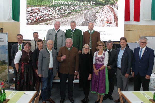 Feierliche Eröffnung des Hochwasserschutzes Gasenbach in der Gemeinde Gasen