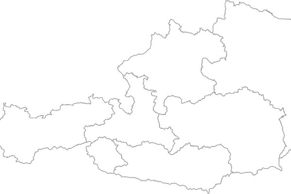 Österreichkarte mit Markierung von Vorarlberg der Wildbach- und Lawinenverbauung