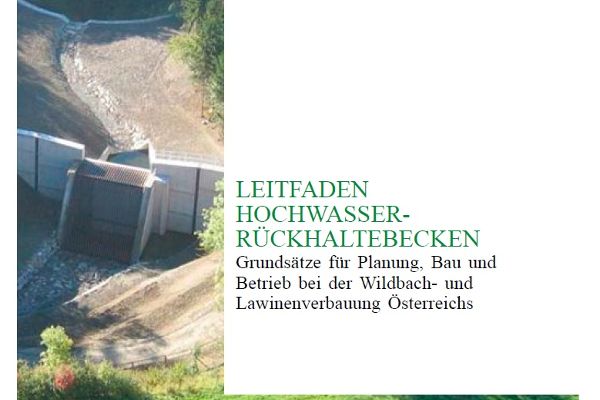Coverbild der Broschüre Leitfaden Hochwasserrückhaltebecken