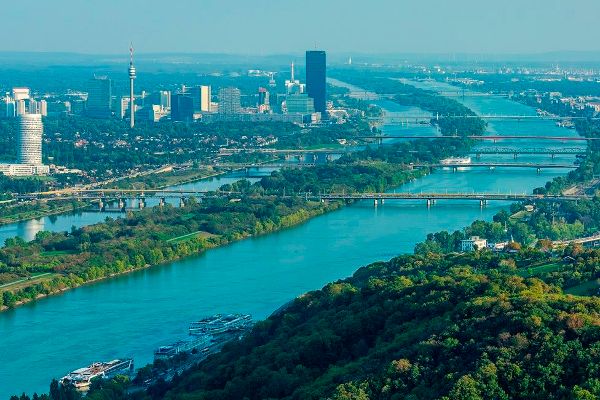 Blick auf die Wiener Donauinsel