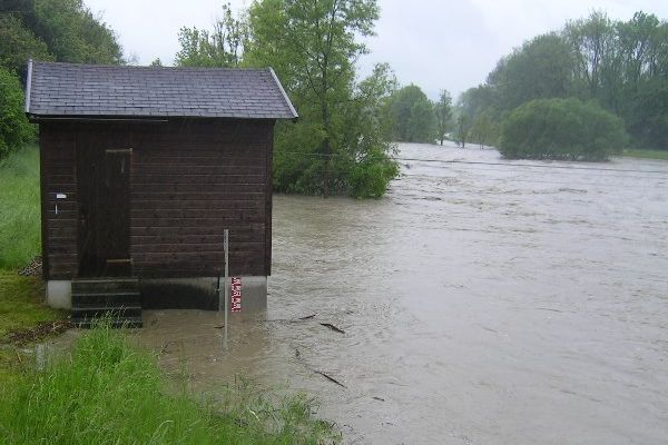 Hochwasser an der Traisen im Mai 2014 - Pegel Windpassing      