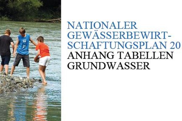 Coverbild Nationaler Gewässerwirtschaftsplan 2015 - Anhang Tabellen Grundwasser