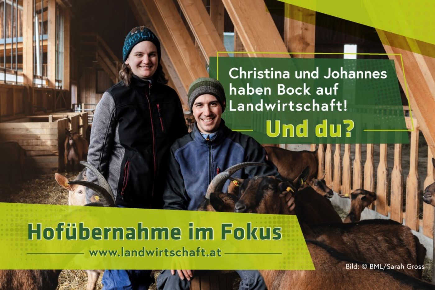 Christina und Johannes haben Bock auf Landwirtschaft! Und du? Hofübernahme im Fokus: www.landwirtschaft.at