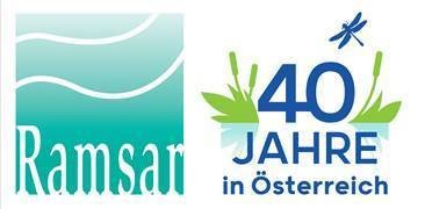 Logoaufschrift: Ramsar, 40 Jahre in Oesterreich