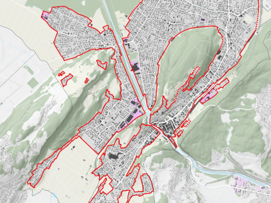 Planausschnitt der Stadt Feldkirch