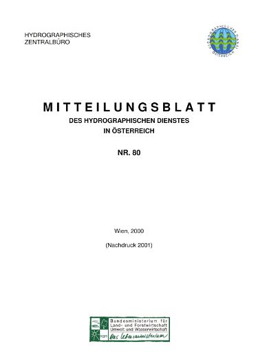 Mitteilungsblatt des Hydrographischen Dienstes in Österreich - Nr. 80