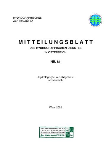 Mitteilungsblatt des Hydrographischen Dienstes in Österreich Nr. 81