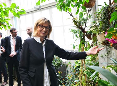 Nachhaltigkeitsministerin Maria Patek er&ouml;ffnete am 2. Dezember das Schmetterlingshaus im Wiener Burggarten, das nach Generalsanierung in neuem Glanz erstrahlt.