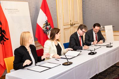 Landwirtschaftsminister Totschnig und Wissenschaftsminister Polaschek unterzeichneten mit albanischen Amtskollegen Memorandum of Understanding
