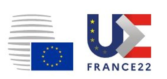 Logo EU und Logo Präsidentschaft Frankreich