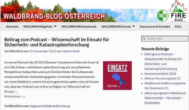 Waldbrand-Blog Österreich