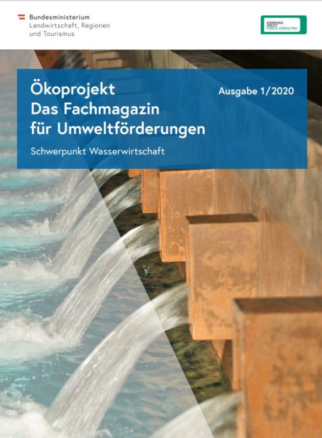 Titelseite der Broschuere Oekoprojekt Schwerpunkt Wasserwirtschaft